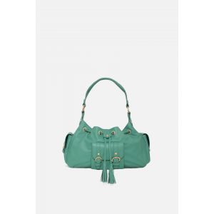 Sac Victoria en cuir naturel vert femme
