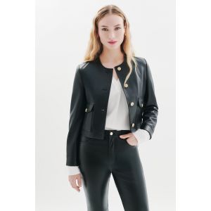 Blouson Cuir Varmy noir femme