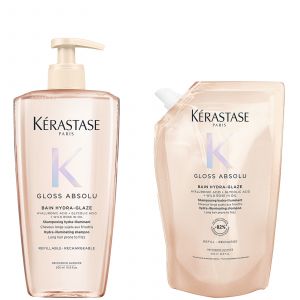 K&eacute;rastase Gloss Absolu Shampoo 500ml and Refill Pouch Bundle