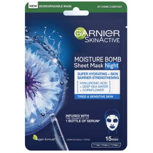 Garnier Hydra Bomb Masque en Tissu de Nuit à l’Eau de Mer et à l’Acide Hyaluronique 32 g