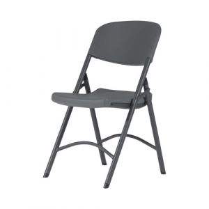 Lot de 4 chaises de réception pliante en polyéthylène et acier poudré gris foncé