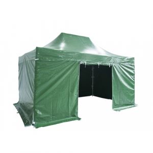 Barnum pliant 3x4,5m Alu 45 PVC Plus - toit et côtés PVC 520g/m² - Structure garantie 5 ans - Blanc
