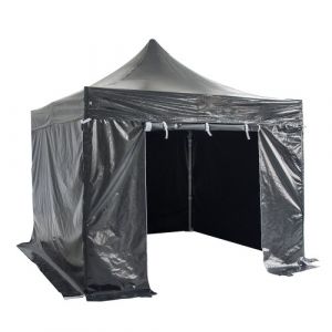 Barnum pliant 3x3m Alu 45 PVC Plus - toit et côtés PVC 520g/m² - Structure garantie 5 ans - Blanc