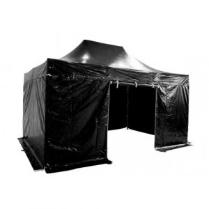 Barnum pliant 3x4,5m Alu 55 PVC - toit PVC 520g/m² et côtés Polyester pelliculé PVC 300g/m² - Structure garantie 10 ans - Blanc