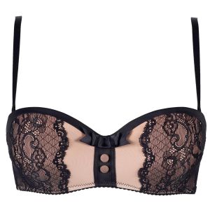 Soutien-gorge push-up bandeau noir/chair So chic