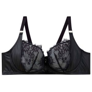 Soutien-gorge &agrave; armatures grand maintien noir Cuir