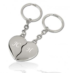 Porte clé coeur duo