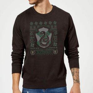 Harry Potter Slytherin Crest Pull de Noël - Noir - XL