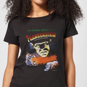 T-Shirt Femme Frankenstein Affiche Rétro - Universal Monsters - Noir - L