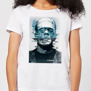 T-Shirt Femme Frankenstein Glitch - Universal Monsters - Blanc - XXL