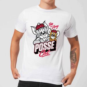 T-Shirt Homme Posse Cat Tom et Jerry - Blanc - 3XL