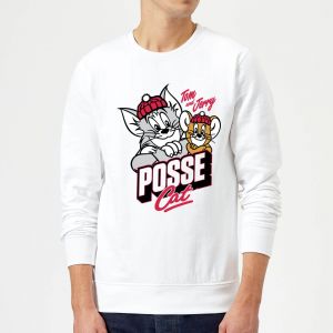 Sweat Homme Posse Cat Tom et Jerry - Blanc - XL