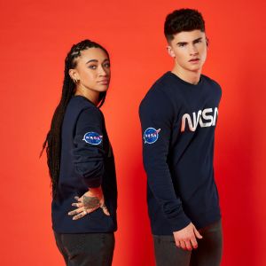 Sweat-Shirt NASA Logo Metallique - Bleu Marine - Unisexe - XL