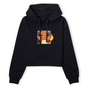 Pok&eacute;mon Pok&eacute;dex Charmander #0004 Women's Cropped Hoodie - Black - L