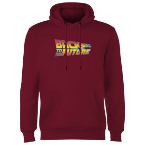 Back To The Future Classic Logo Hoodie - Burgundy - XXL