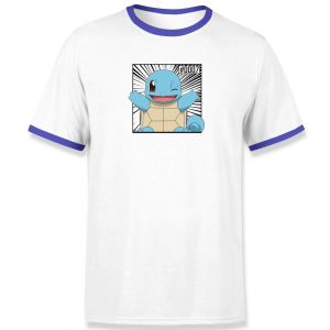 Pok&eacute;mon Pok&eacute;dex Squirtle #0007 Men's Ringer T-Shirt - White/Navy - XXL