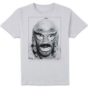 T-Shirt Homme L'&Eacute;trange Cr&eacute;ature du lac noir Portrait - Universal Monsters - Blanc - 3XL