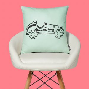 Monopoly Car Letterpress Square Cushion - 40x40cm - Soft Touch