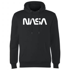 NASA Worm White Logotype Hoodie - Black - XL