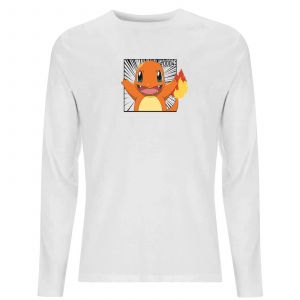 Pok&eacute;mon Pok&eacute;dex Charmander #0004 Men's Long Sleeve T-Shirt - White - XXL