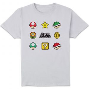 Nintendo Super Mario Items Unisex T-Shirt - White - XXL