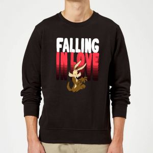 Looney Tunes Falling In Love Wile E. Coyote Sweatshirt - Black - S