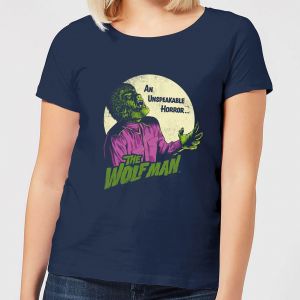 T-Shirt Femme The Wolfman Rétro - Universal Monsters - Bleu Marine - XL