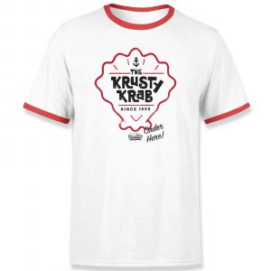 T-shirt Bob l'&eacute;ponge Krusty Krab Ringer - Blanc/Rouge - Unisexe - S