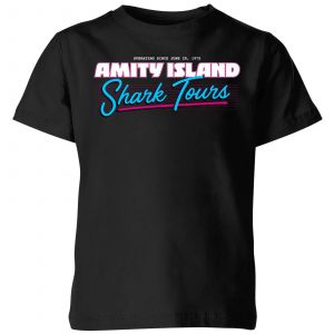 Jaws Amity Island Shark Tour Kids' T-Shirt - Black - 7-8 ans