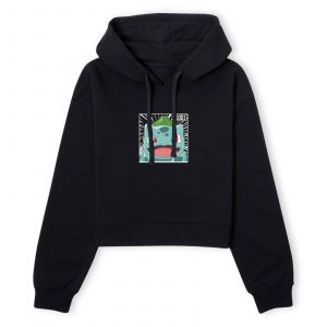 Pok&eacute;mon Pok&eacute;dex Bulbasaur #0001 Women's Cropped Hoodie - Black - XXL