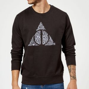 Harry Potter Deathly Hallows Text Sweatshirt - Black - S