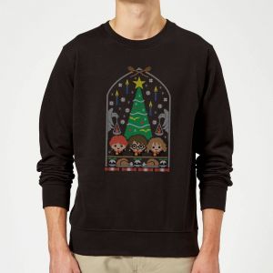 Harry Potter Hogwarts Tree Pull de Noël - Noir - XL