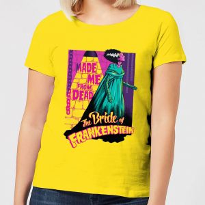 T-Shirt Femme R&eacute;tro La Fianc&eacute;e de Frankenstein - Universal Monsters - Jaune - M