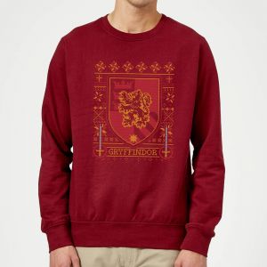 Harry Potter Gryffindor Crest Pull de No&euml;l - Bordeaux - M