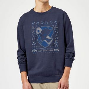 Harry Potter Ravenclaw Crest Pull de Noël - Bleu Marine - XL