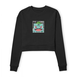 Pok&eacute;mon Pok&eacute;dex Bulbasaur #0001 Women's Cropped Sweatshirt - Black - XL