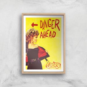 Grease Danger Road Affiche - A3 - Wooden Frame