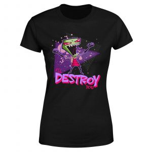 T-shirt Femme Invader Zim I'll DESTROY You - Noir - M