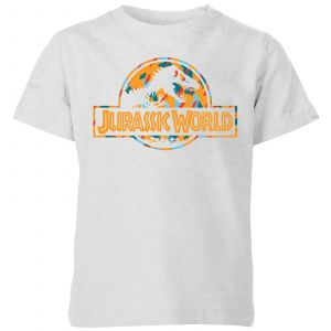Jurassic Park Logo Tropical Kids' T-Shirt - Grey - 3-4 ans