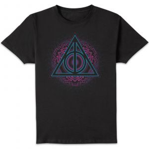 Harry Potter Deathly Hallows Neon Men's T-Shirt - Black - 3XL