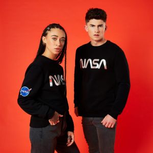 Sweat-Shirt NASA Logo Metallique - Noir - Unisexe - L