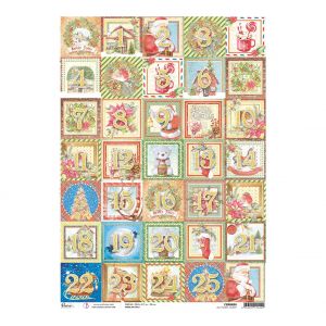 Soie de paille à motifs « Chiffres de calendrier de l’Avent »