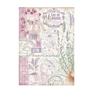 Soie de paille &agrave; motifs &laquo; Parfum de lavande &raquo;