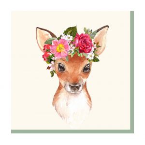 Serviette &laquo; Biche fleurie &raquo;