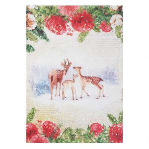 Soie de paille &agrave; motifs &laquo; Faons &agrave; la lisi&egrave;re de la for&ecirc;t &raquo;