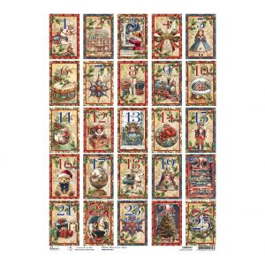 Soie de paille &agrave; motifs &laquo; Toy Shop - Calendrier de l'Avent &raquo;, DIN A3