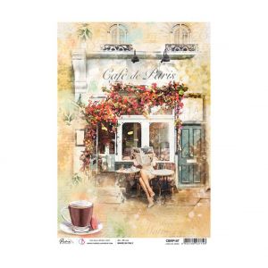 Soie de paille &agrave; motif &laquo; Caf&eacute; de Paris &raquo;