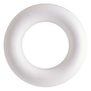 Anneau en polystyrène plat (Romain), Blanc, env. Ø 25 cm
