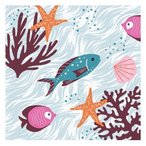 Serviette &laquo; Ocean Safari &raquo;