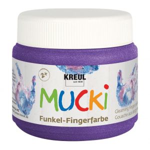 Peinture au doigt &eacute;tincelante MUCKI, 150 ml - Violet magique